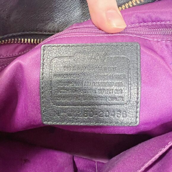 Coach Madison Black Leather Tote Bag Shoulder Bag Gold Chain Purse - Picture 8 of 12